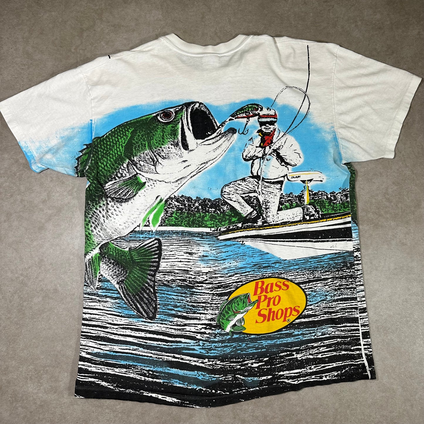 Vintage bass pro shops aop tee (XL)