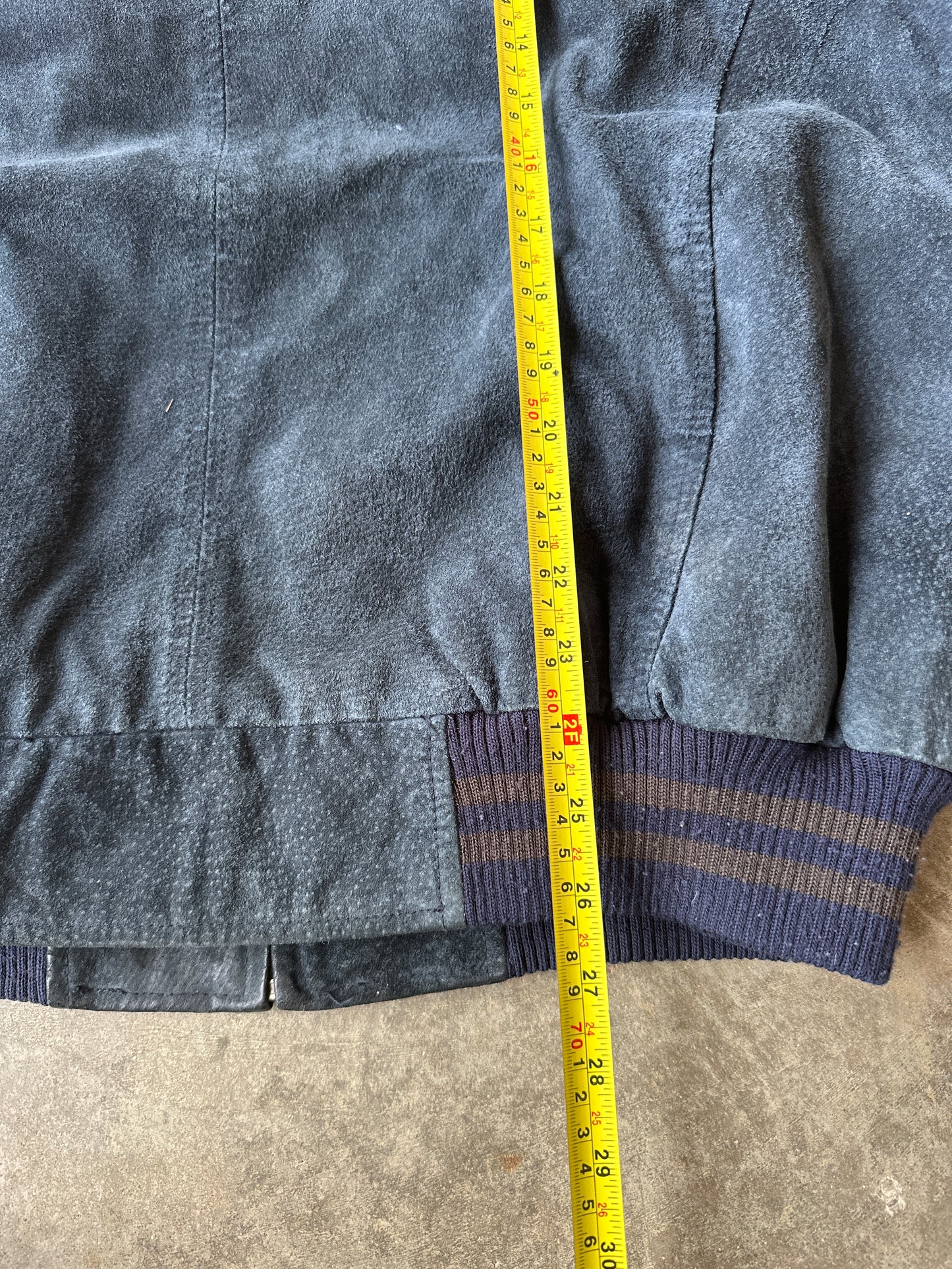 Vintage suede leather bomber jacket (L)