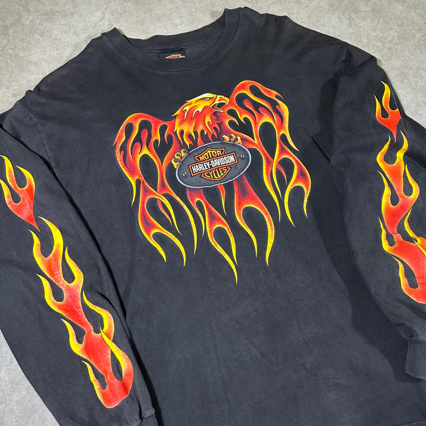 Vintage Harley Davidson Eagle Fire Long sleeve tee (L)
