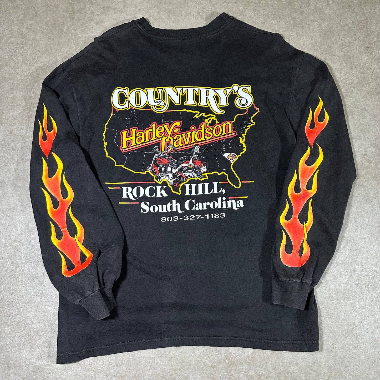 Vintage Harley Davidson Eagle Fire Long sleeve tee (L)