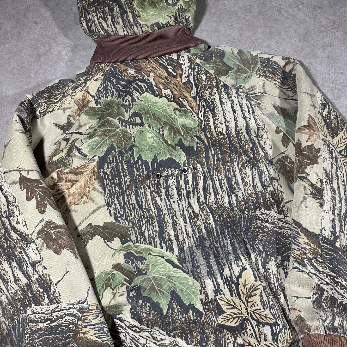 Vintage Duxbak real tree camo hooded jacket (XL)