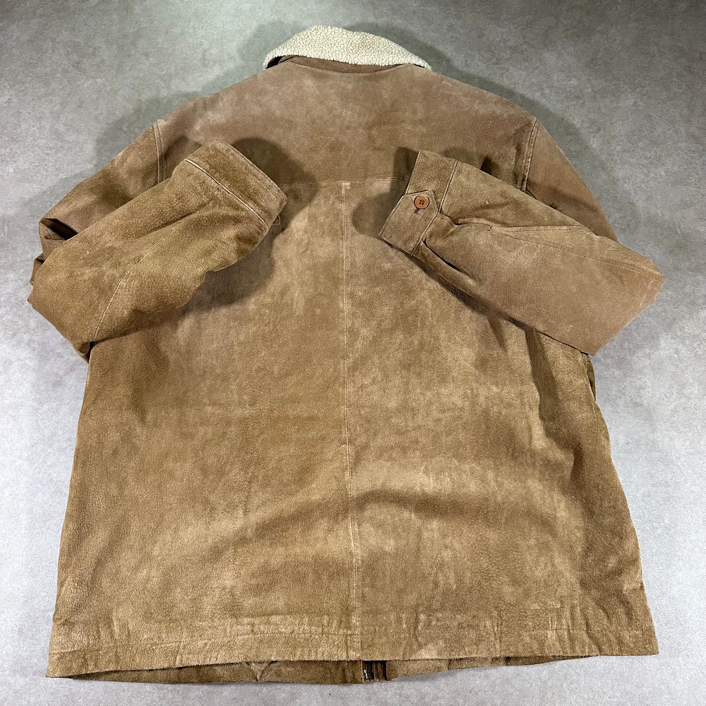 Wilson Suede Leather Sherpa Collar Jacket (XL)
