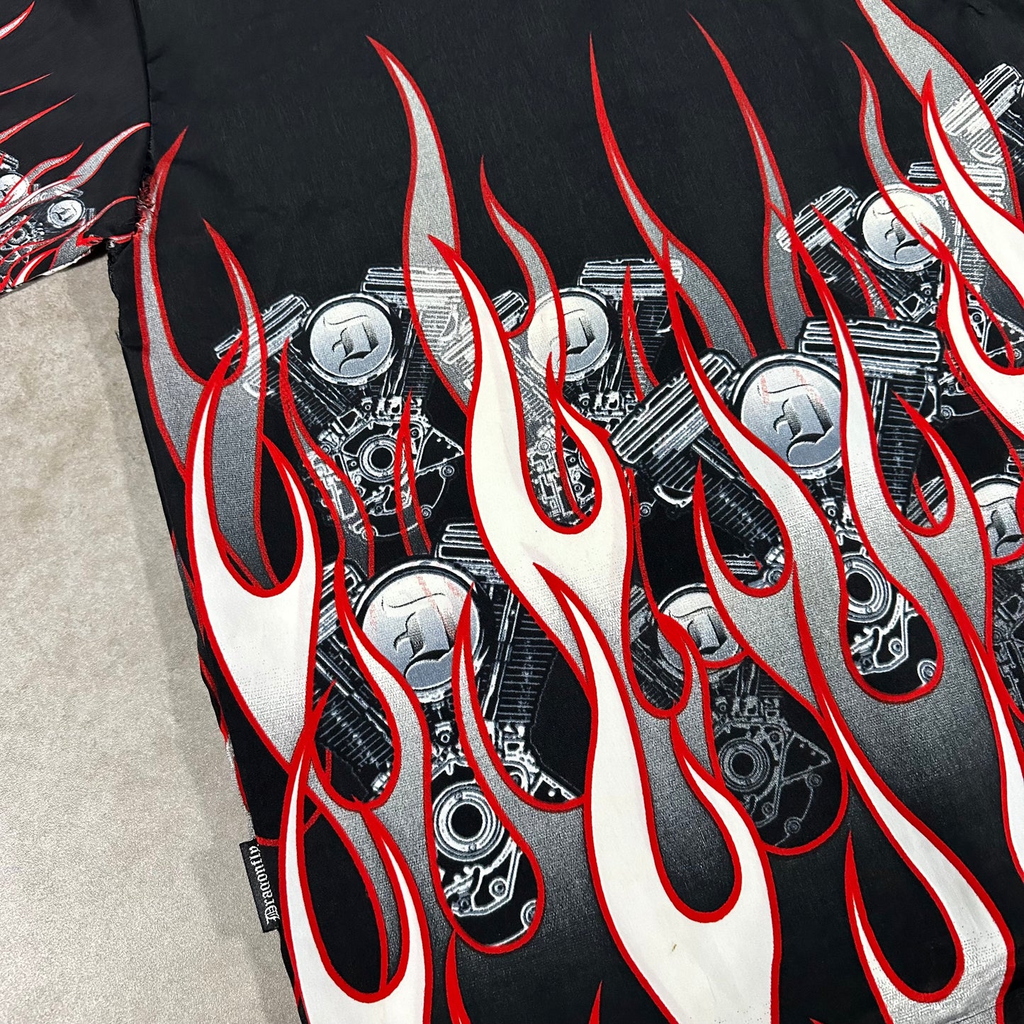 Y2K flame button up (M)