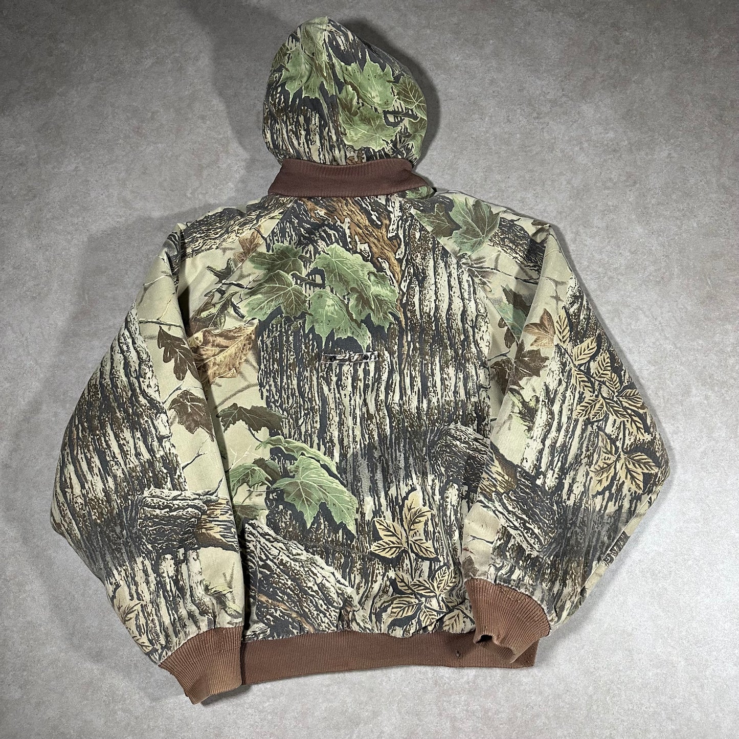 Vintage Duxbak real tree camo hooded jacket (XL)