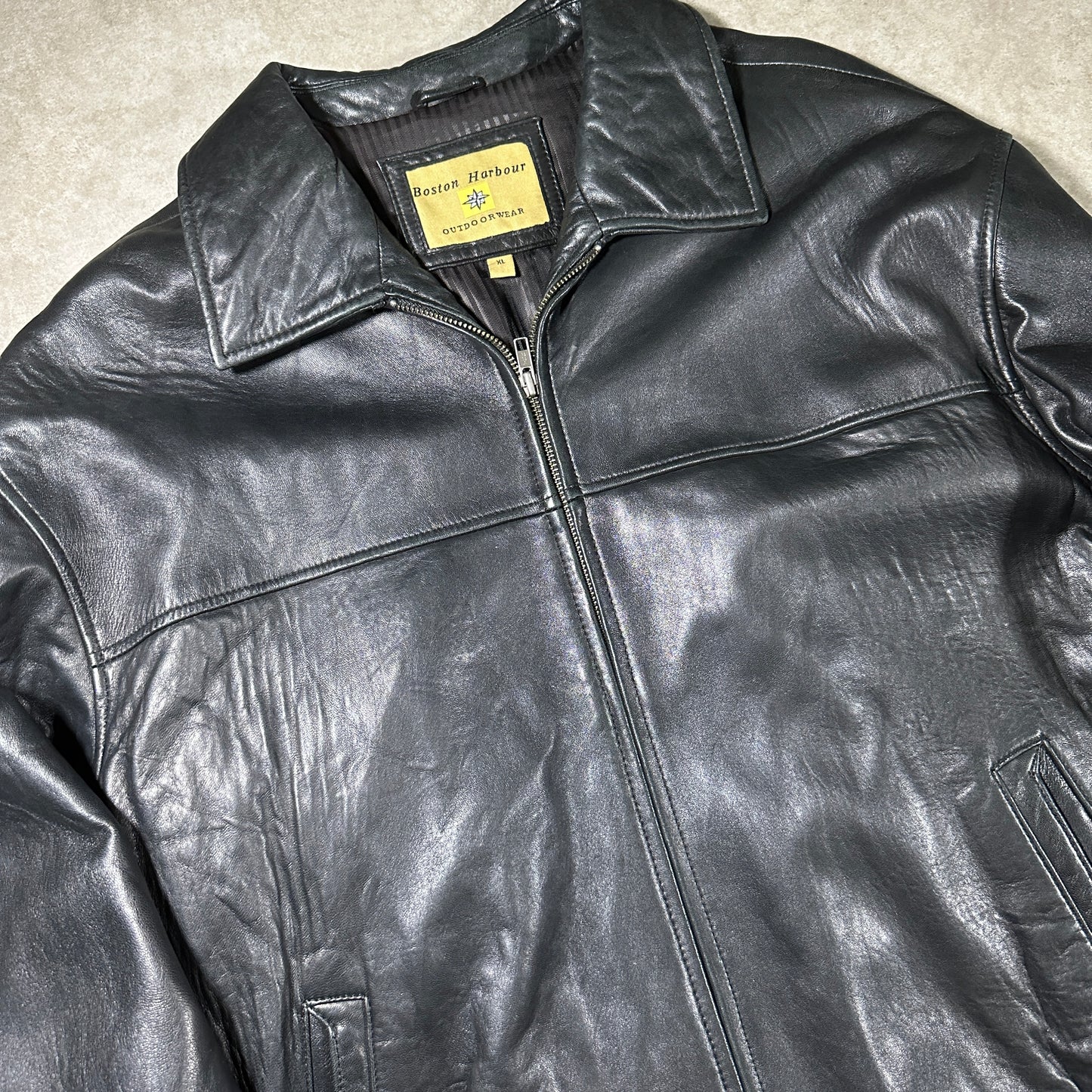 Vintage Boston Harbour Leather Jacket (XL)