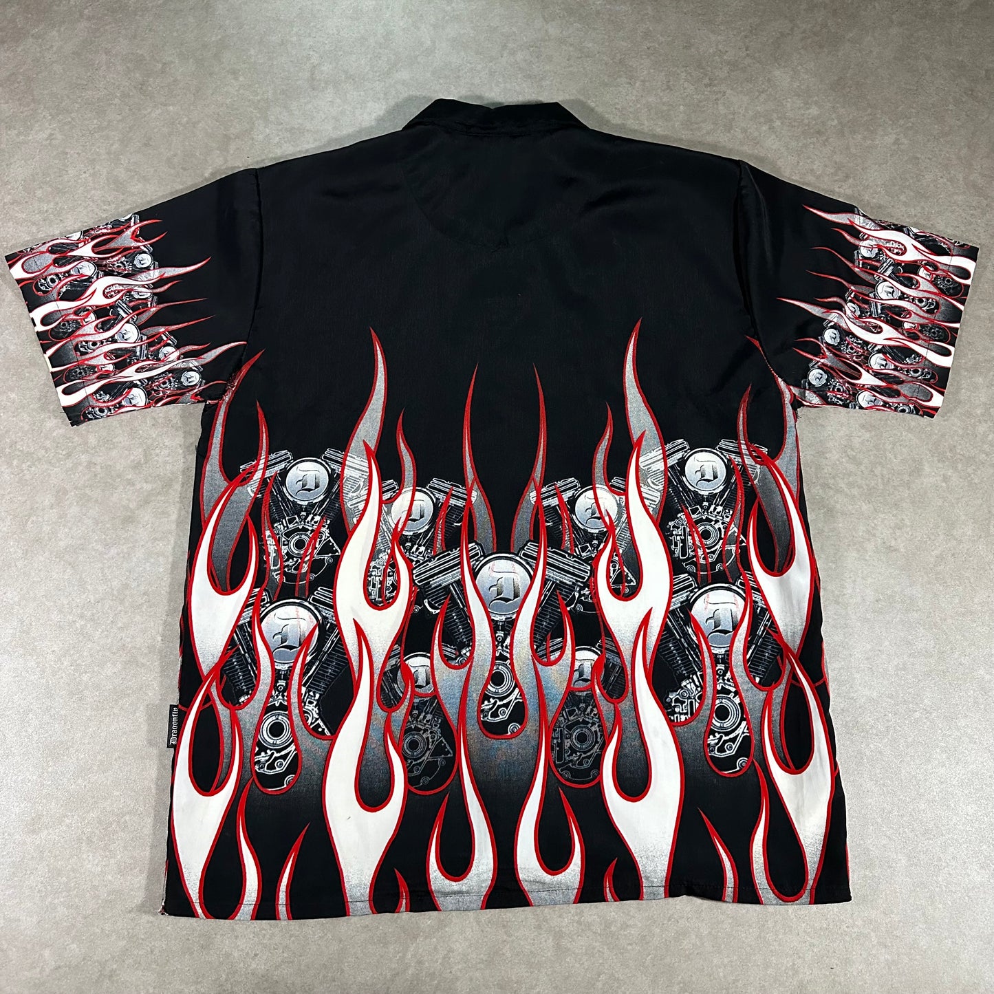 Y2K flame button up (M)
