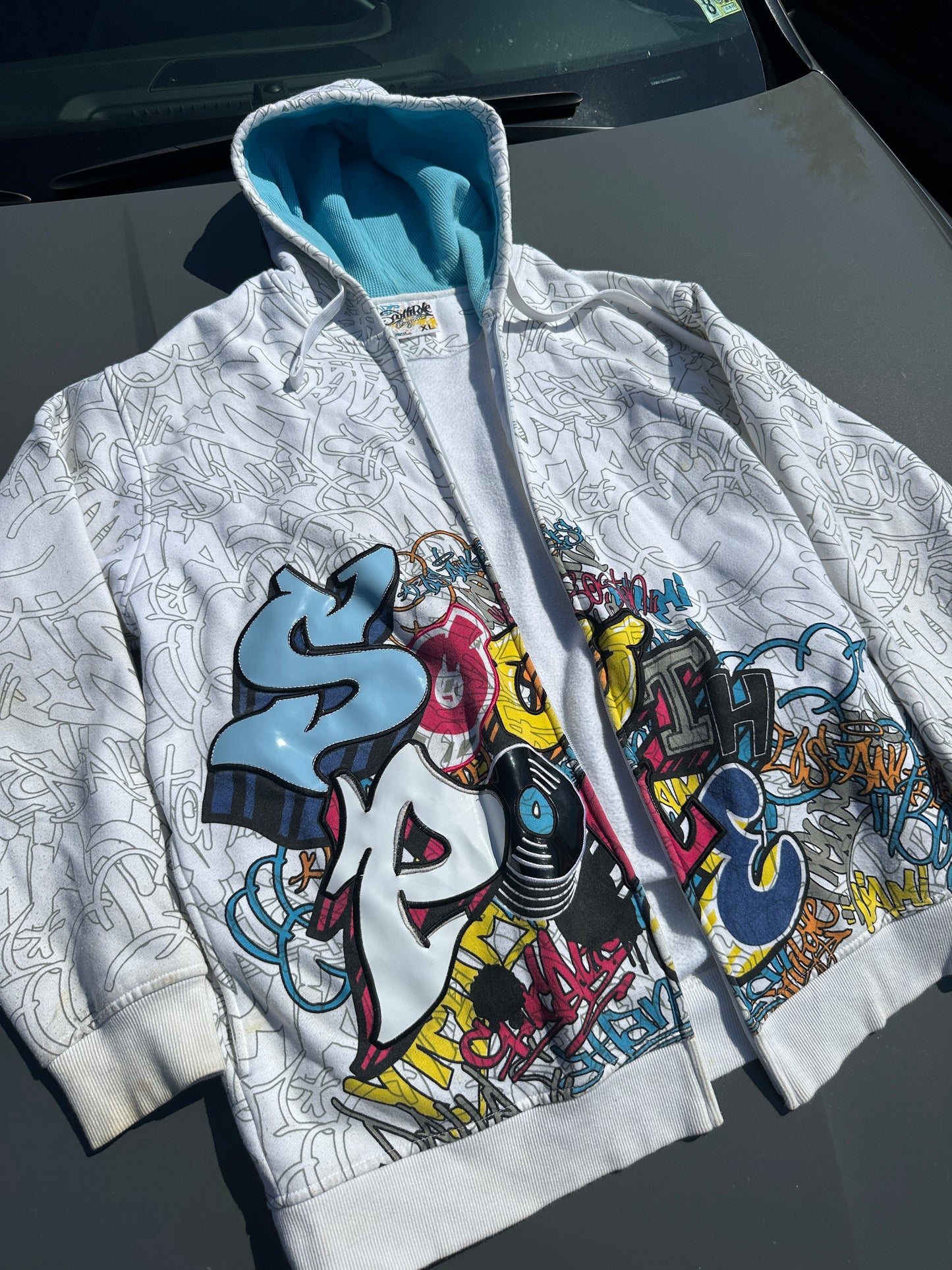South Pole graffiti zip up hoodie jacket (XL)