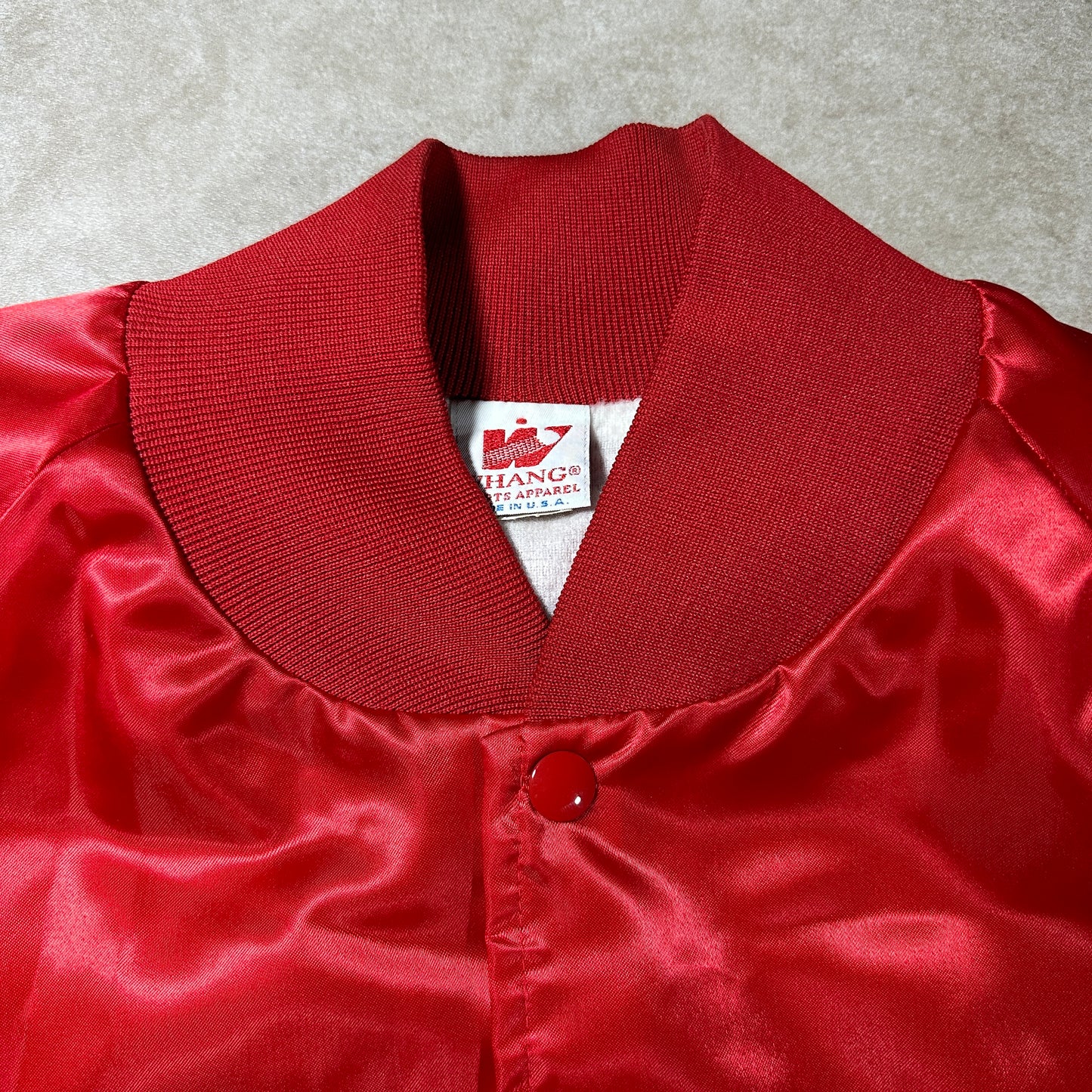 Vintage Bill Elliot Budweiser Red Satin Bomber Jacket (XXL)