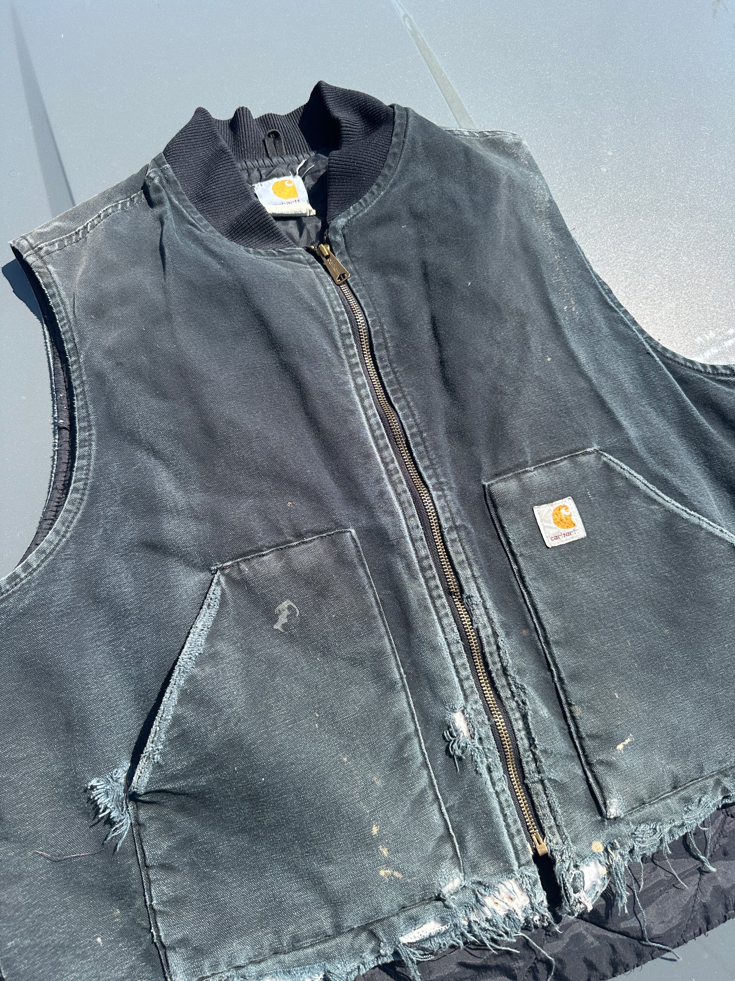 Black Vintage Faded Carhartt Vest (XXL)