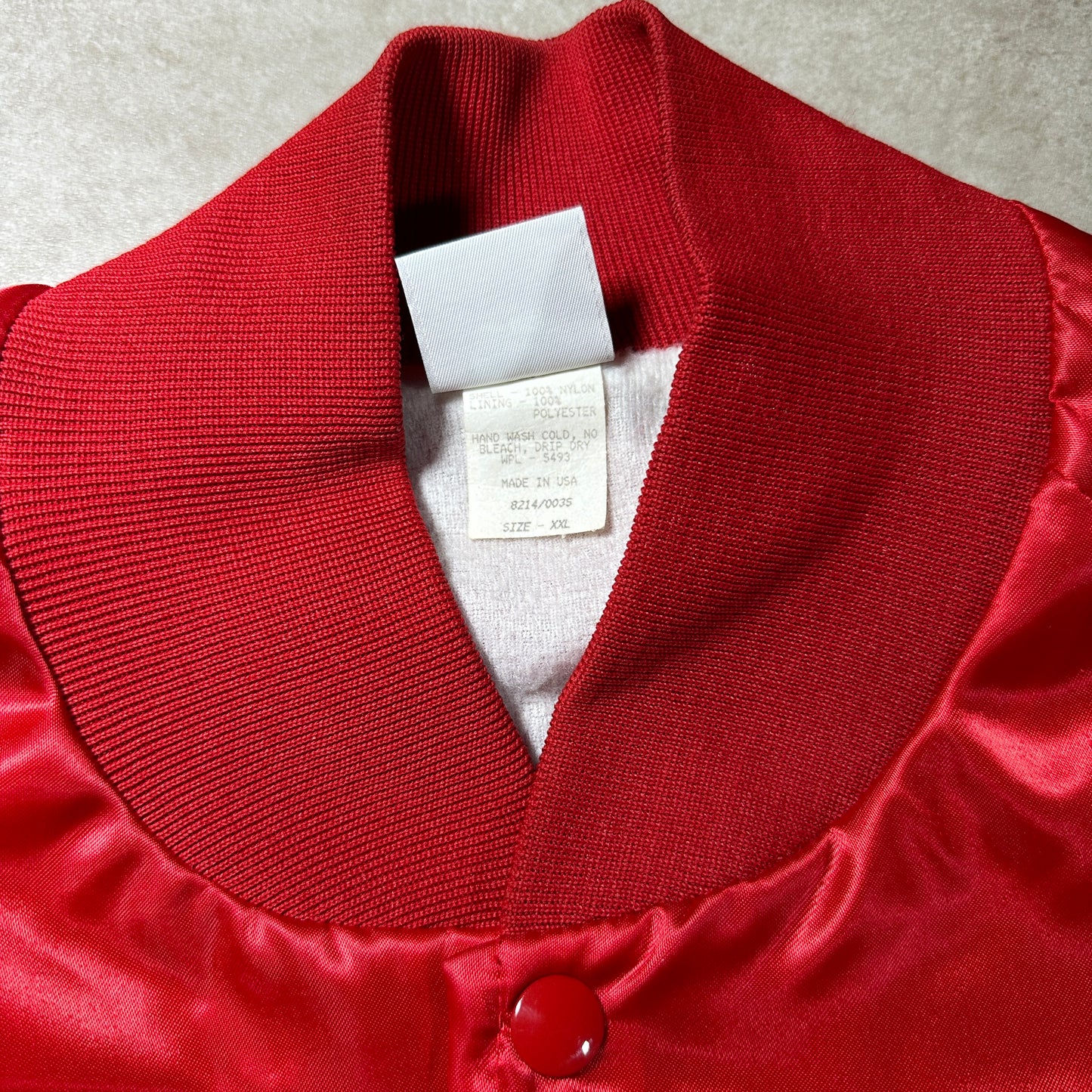 Vintage Bill Elliot Budweiser Red Satin Bomber Jacket (XXL)