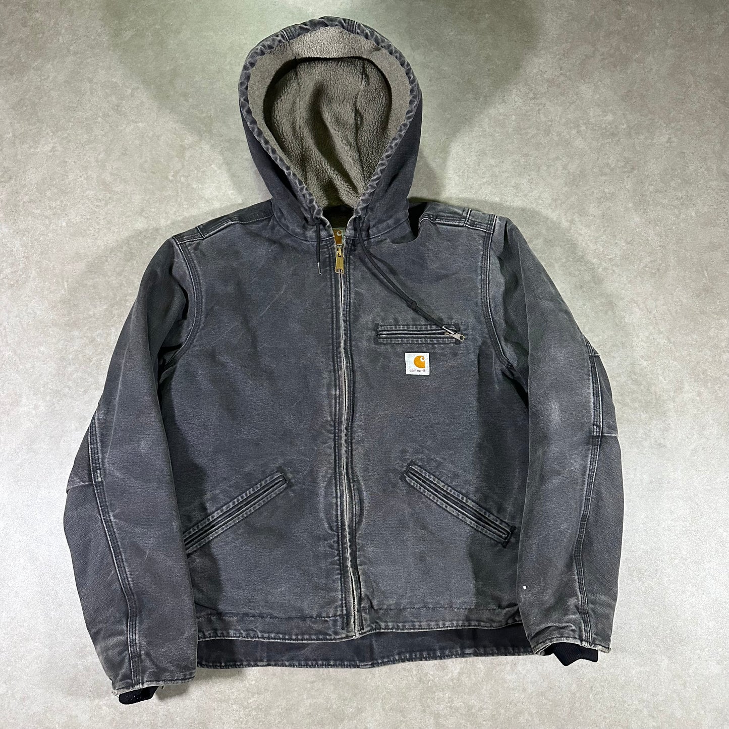 Vintage Carhartt Hooded Charcoal Jacket (M)