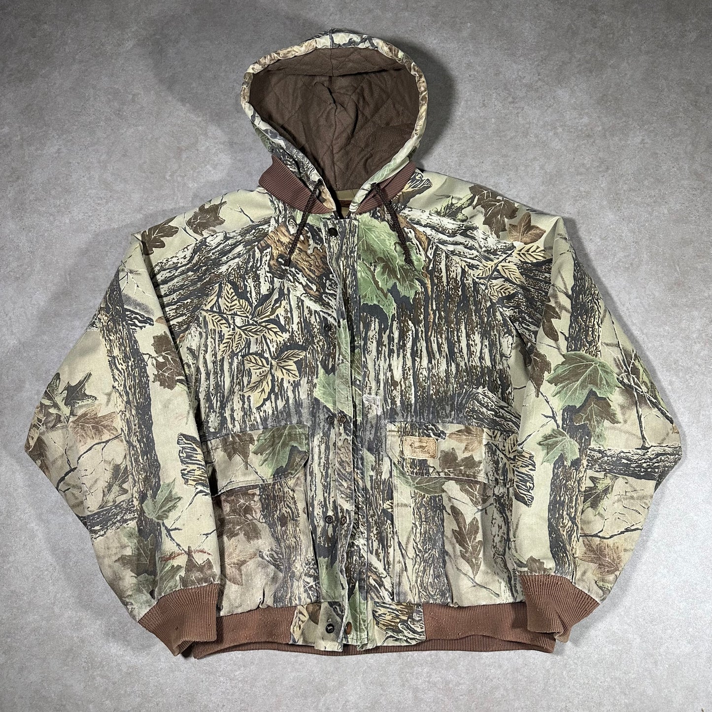 Vintage Duxbak real tree camo hooded jacket (XL)