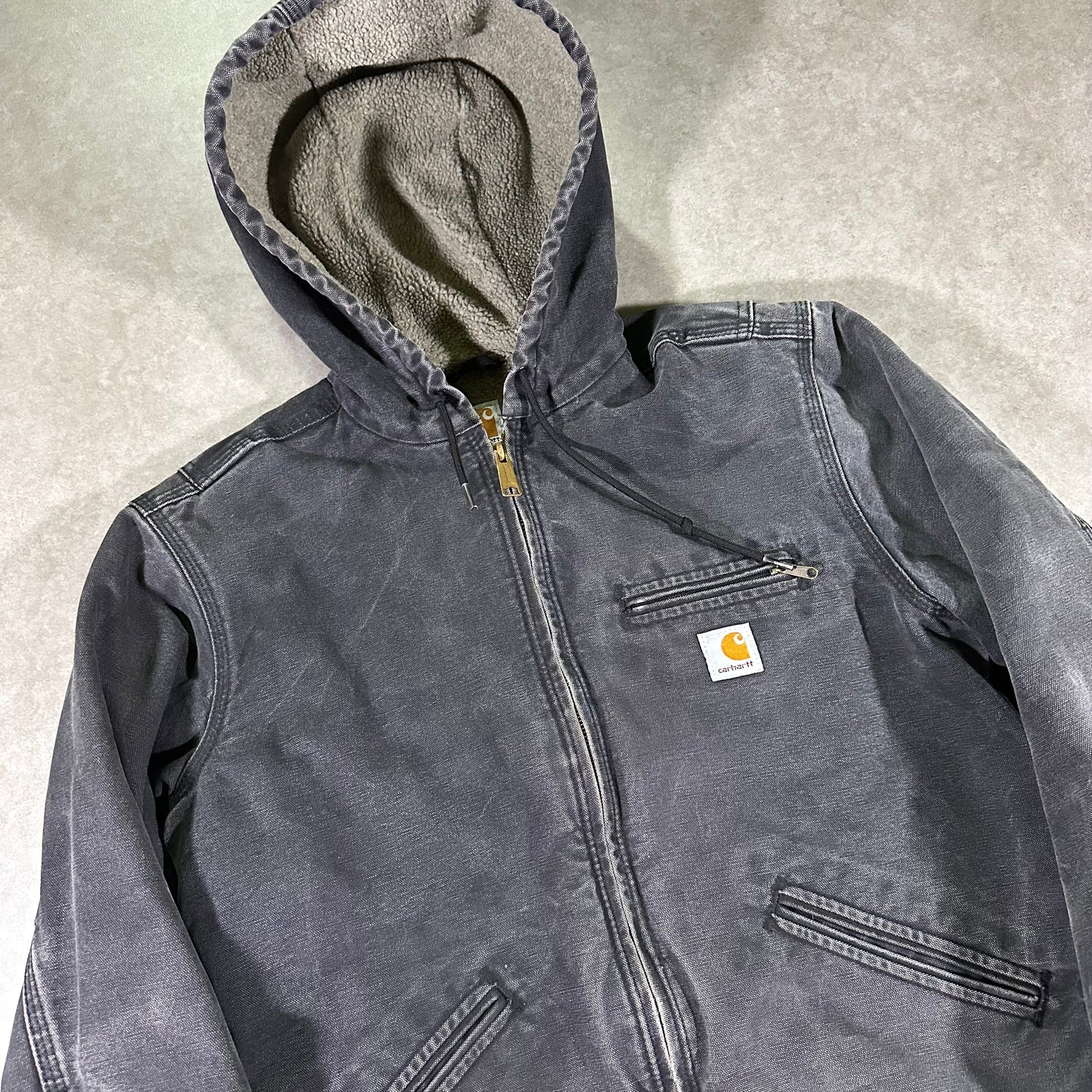 Vintage Carhartt Hooded Charcoal Jacket (M)