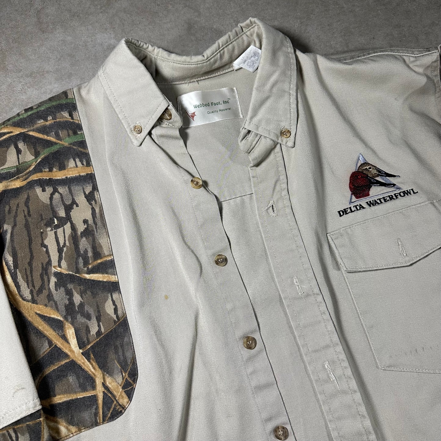 Delta Waterfowl Camo button up (L)