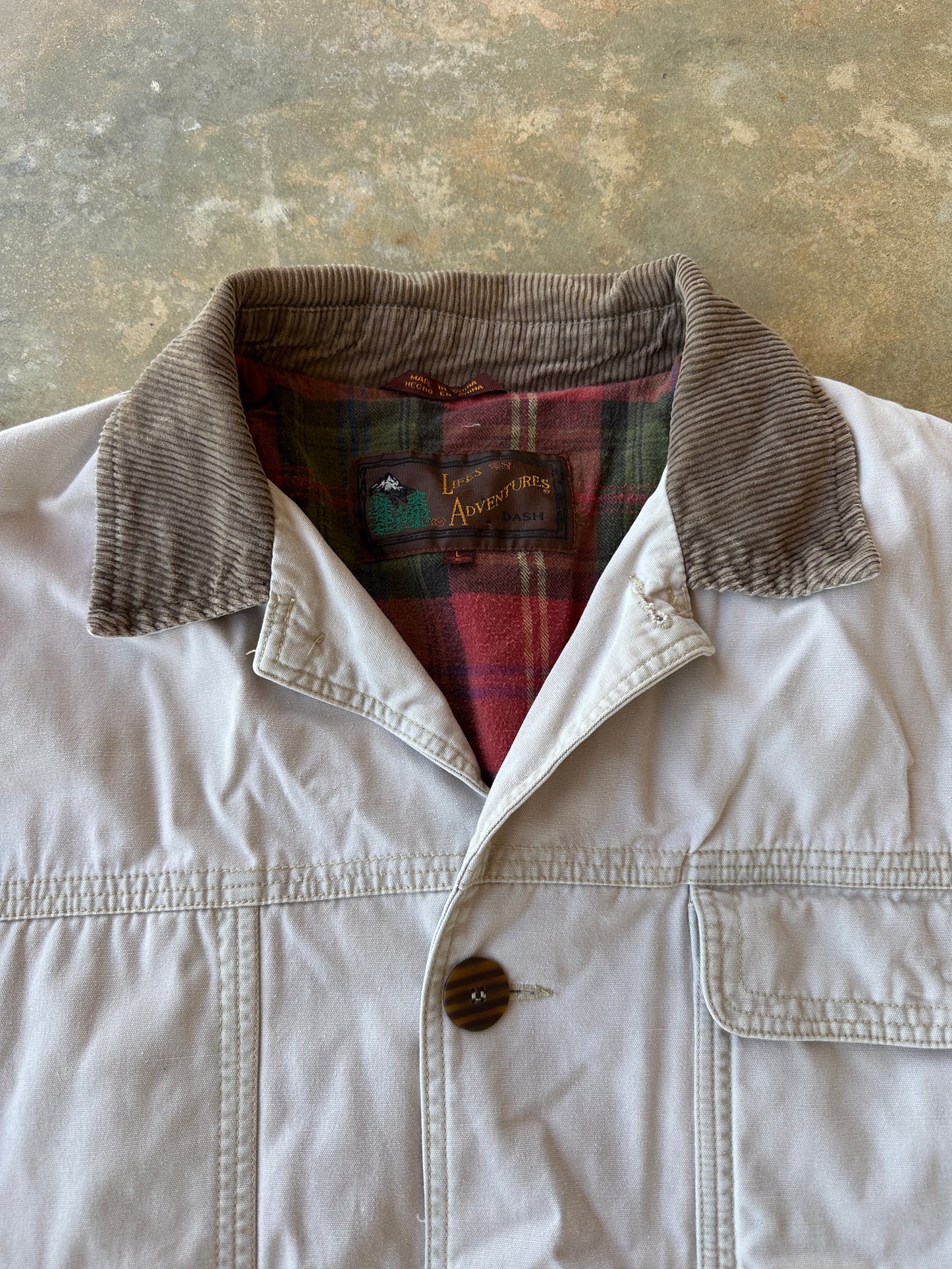 Vintage plaid liner field jacket (L)