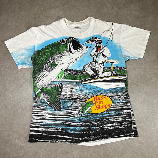 Vintage bass pro shops aop tee (XL)