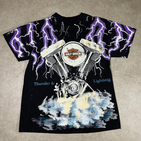 Harley Davidson thunder and lightning tee (M) Boot