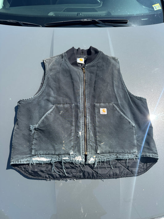 Black Vintage Faded Carhartt Vest (XXL)