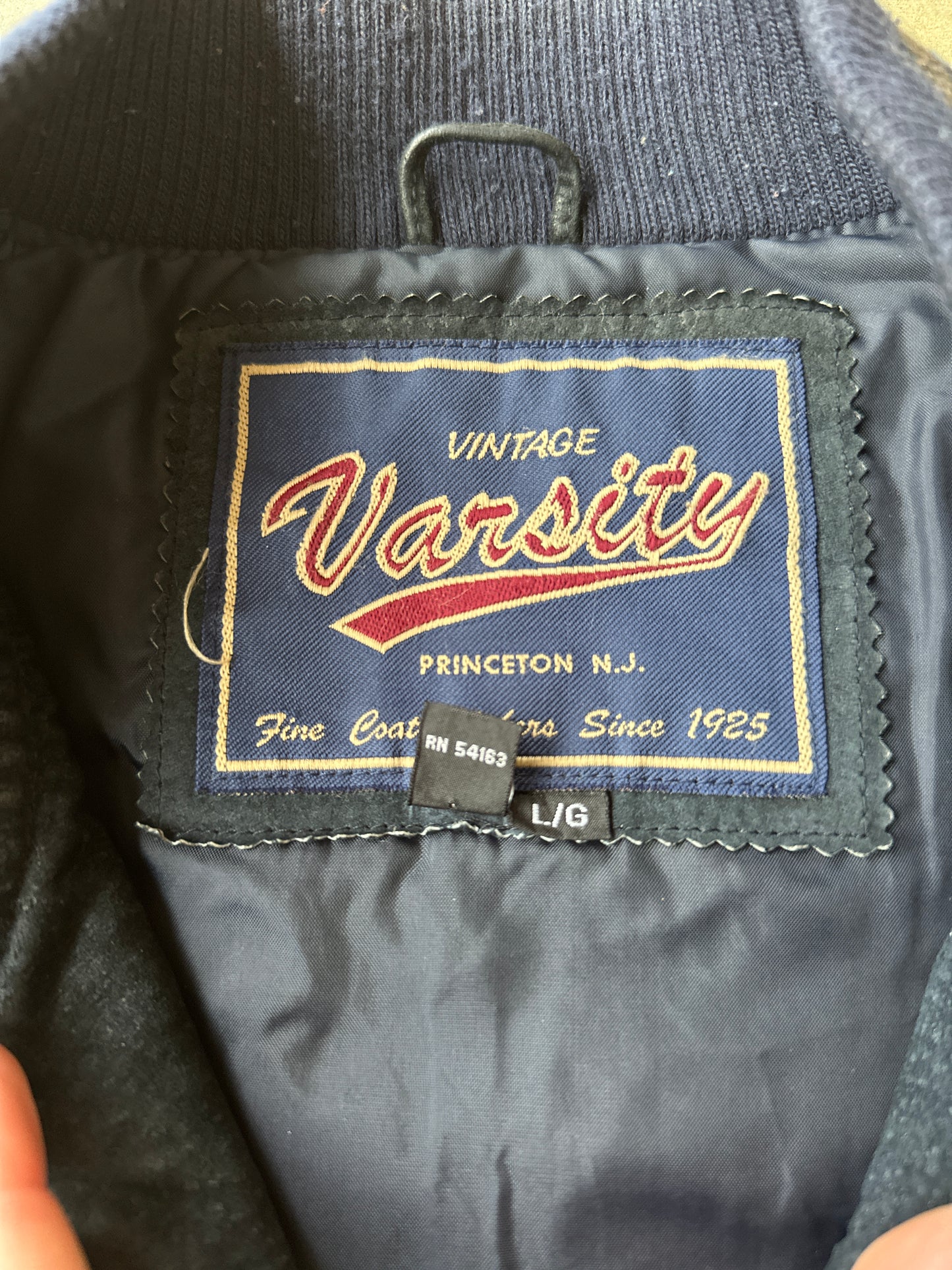 Vintage suede leather bomber jacket (L)