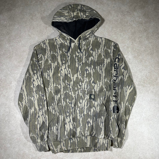 Carhartt X Mossy oak bottomland camo hoodie (S)