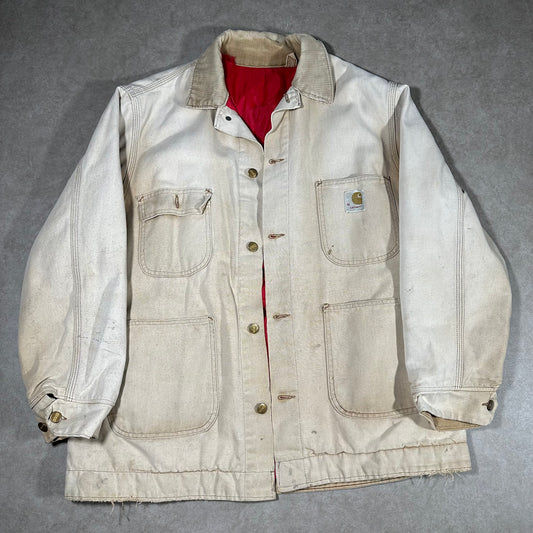 Vintage sun faded carhartt chore jacket (L)