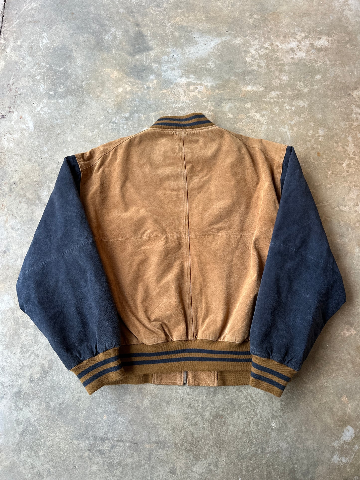 Vintage suede leather bomber jacket (XXL)