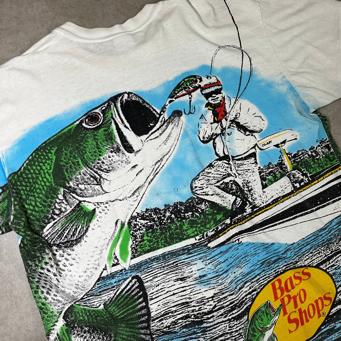 Vintage bass pro shops aop tee (XL)