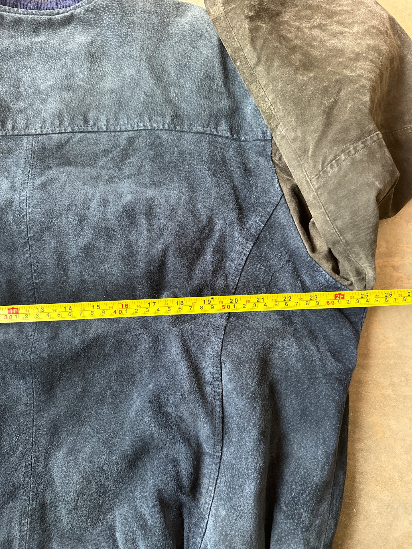 Vintage suede leather bomber jacket (L)