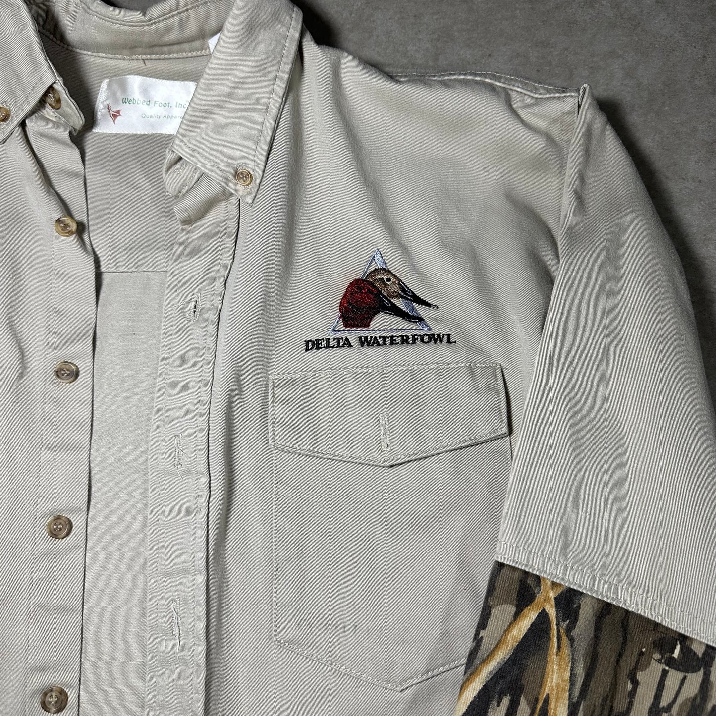 Delta Waterfowl Camo button up (L)