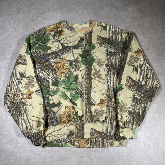 Vintage Jerzees real tree camo crewneck (XL)