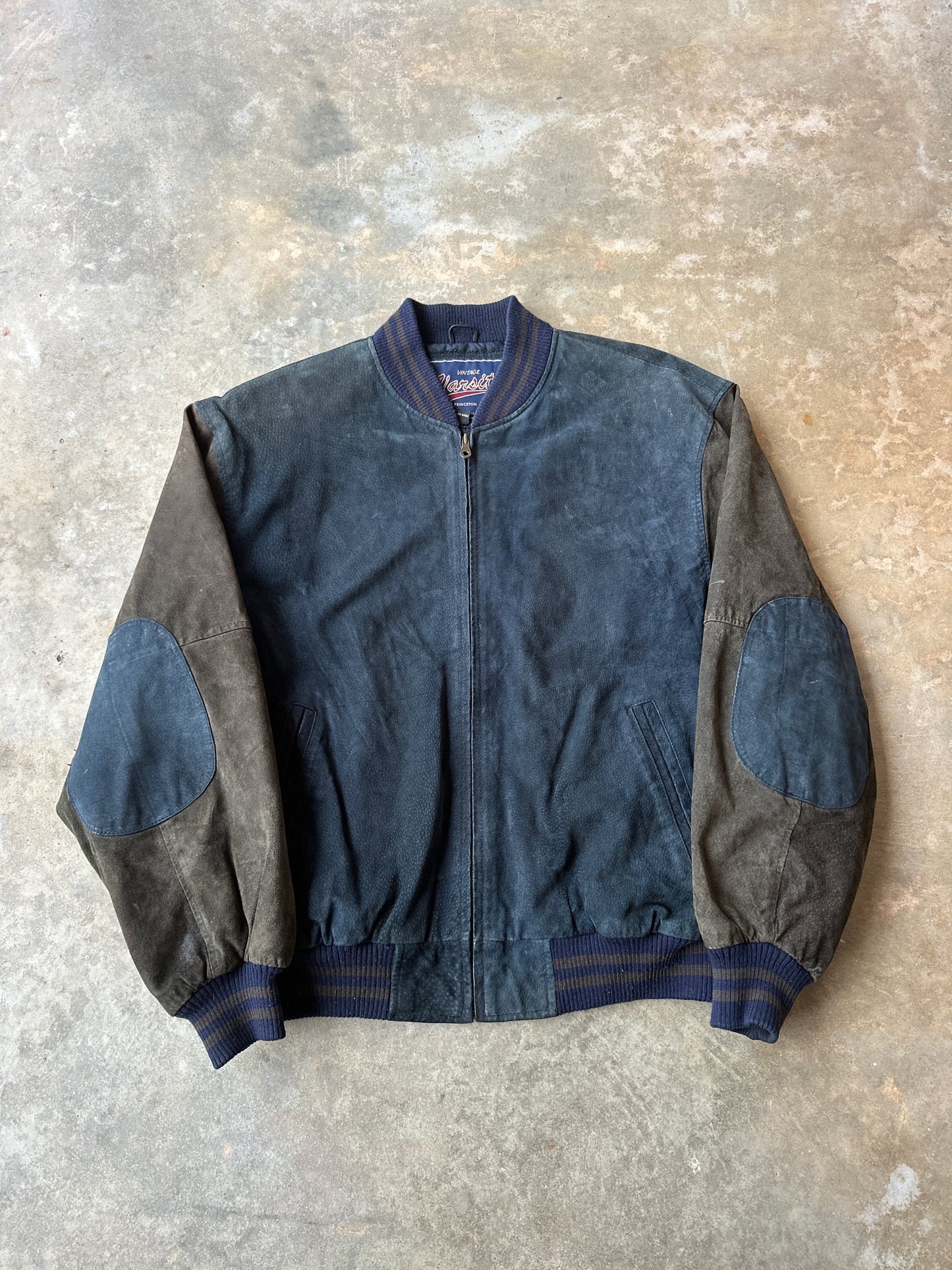 Vintage suede leather bomber jacket (L)