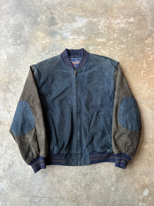Vintage suede leather bomber jacket (L)