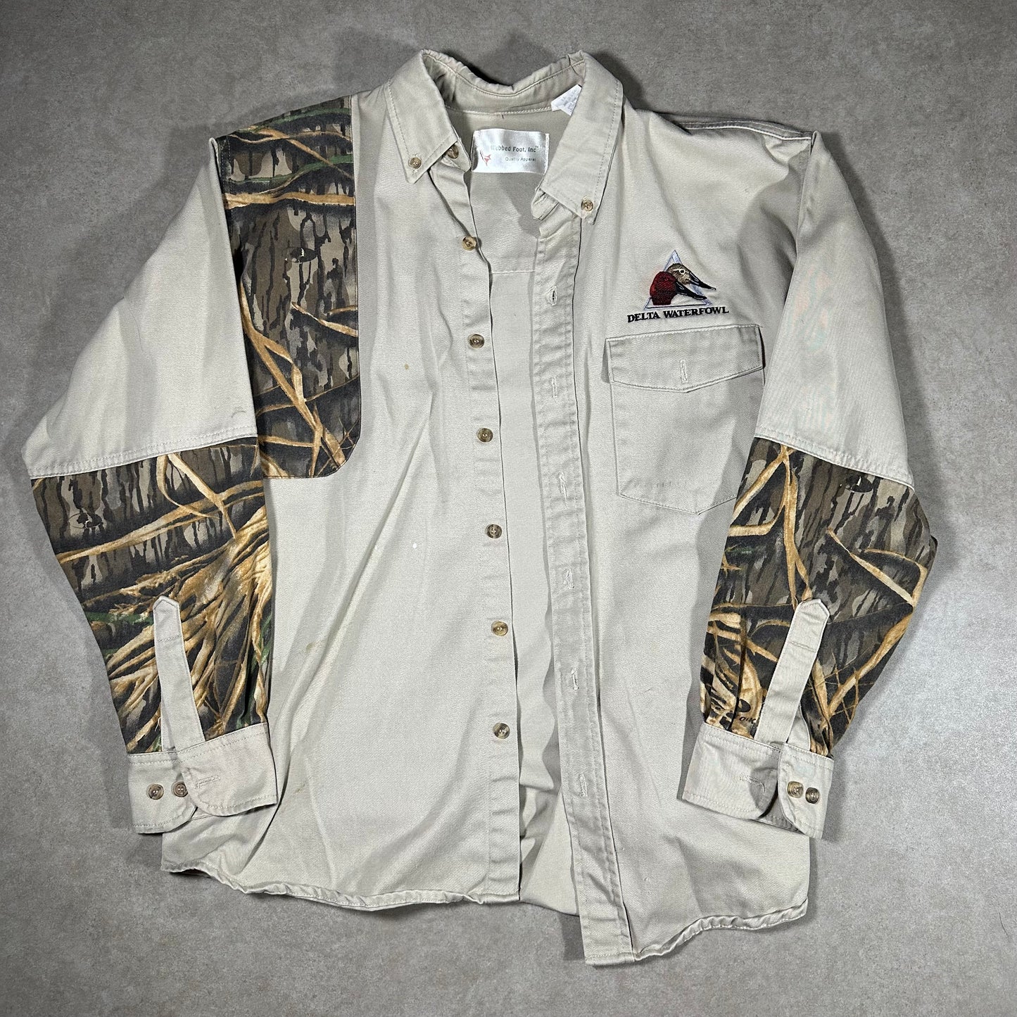 Delta Waterfowl Camo button up (L)