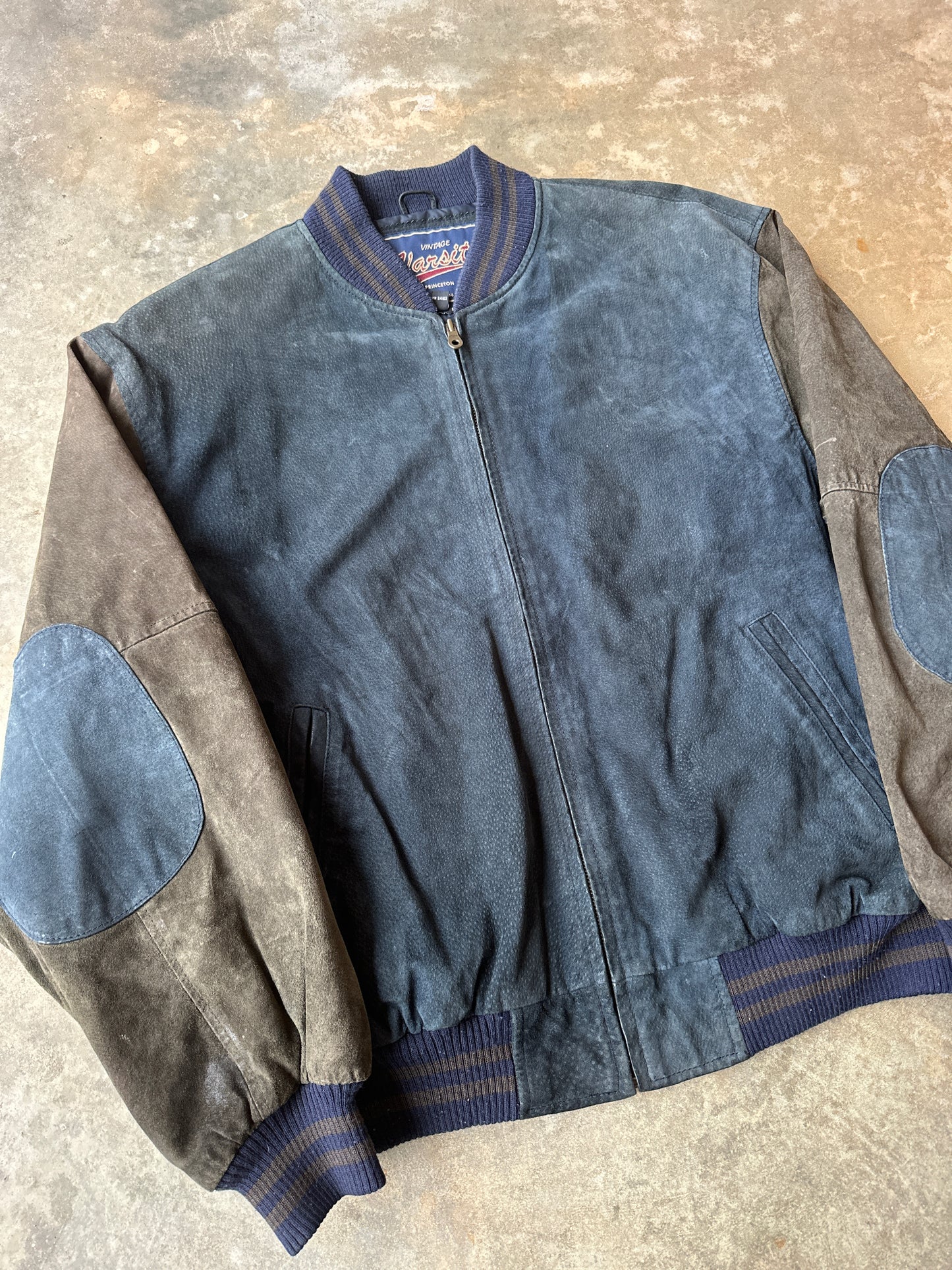 Vintage suede leather bomber jacket (L)