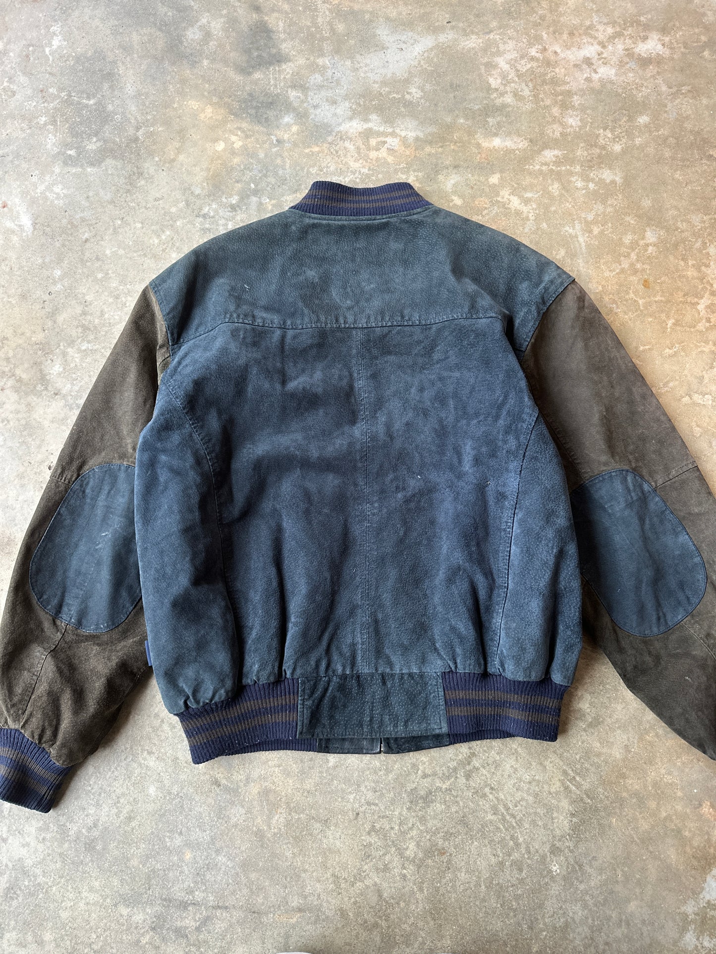 Vintage suede leather bomber jacket (L)