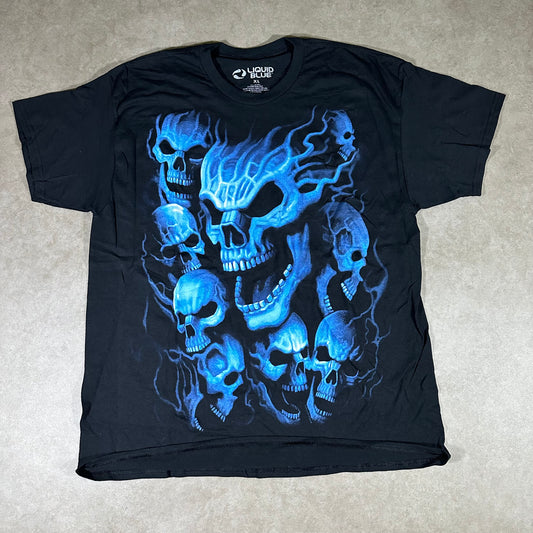 Liquid blue blue skull tee (XL)