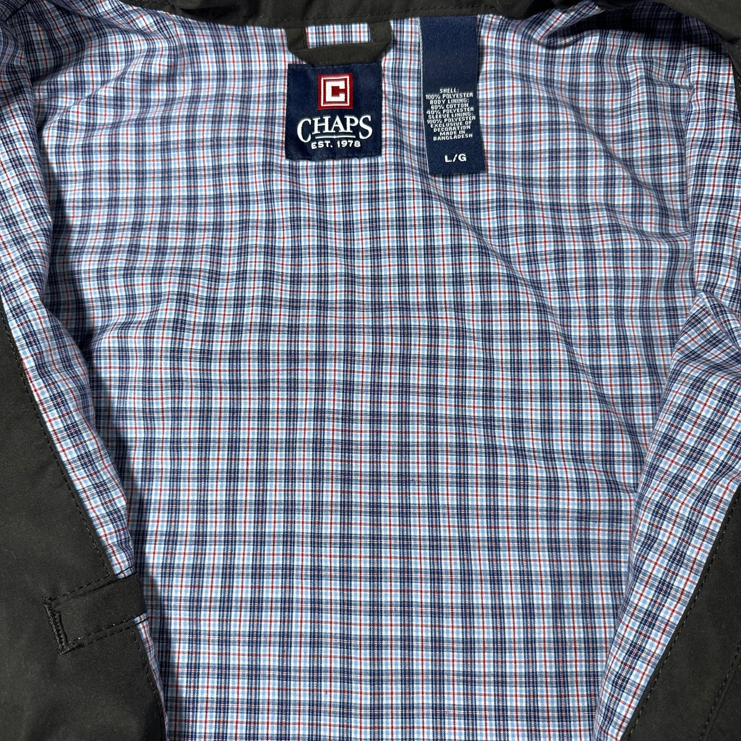 Black chaps light weight spring jacket (L)
