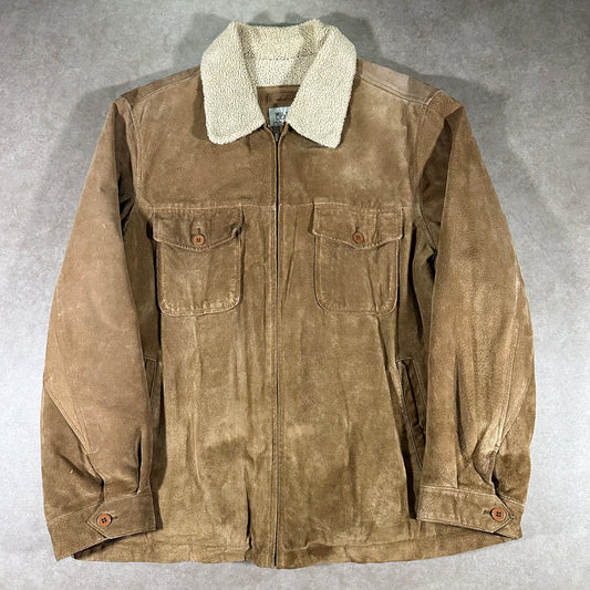 Wilson Suede Leather Sherpa Collar Jacket (XL)