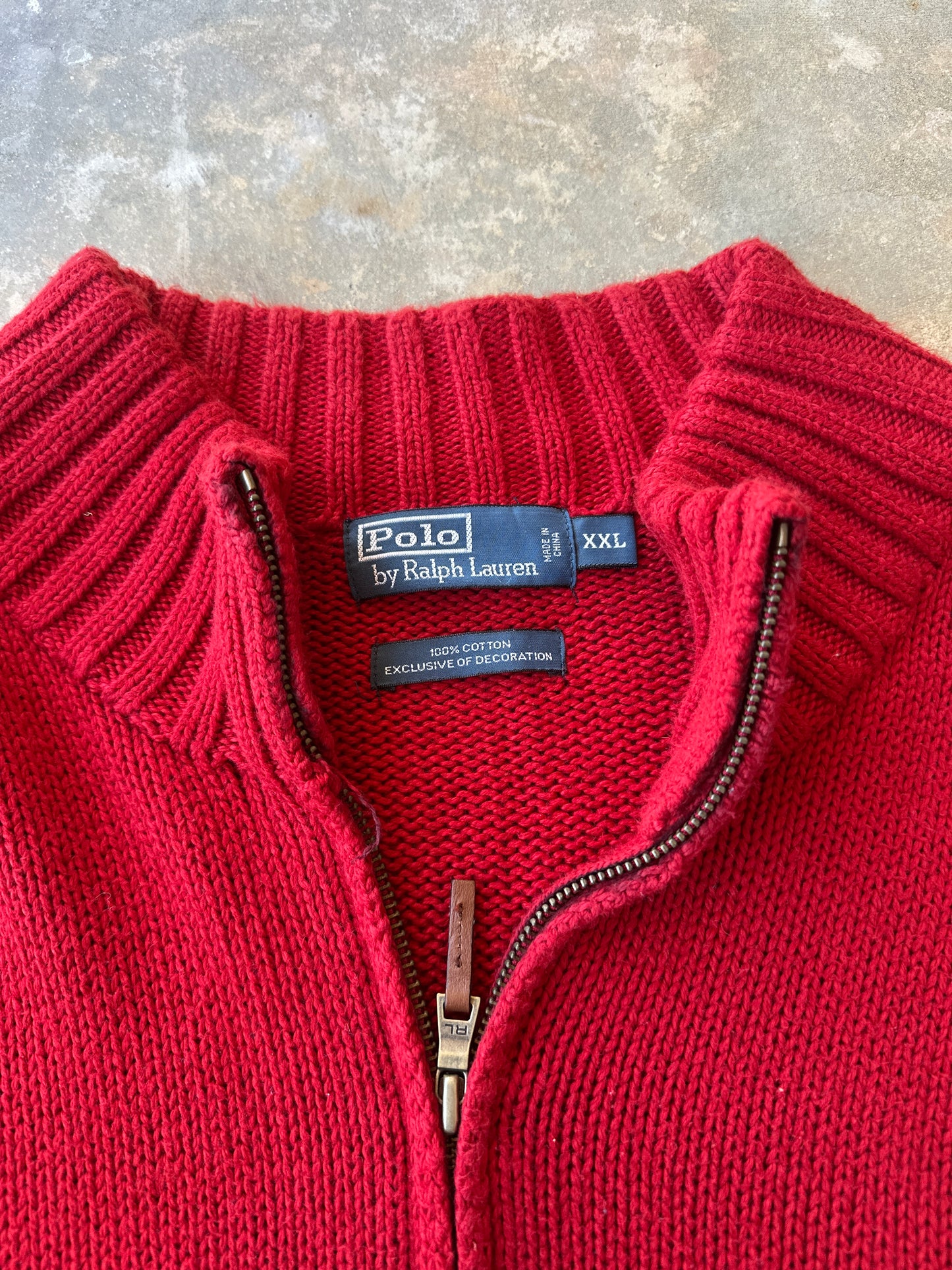 Polo Ralph Lauren red 3/4 zip up (XXL)