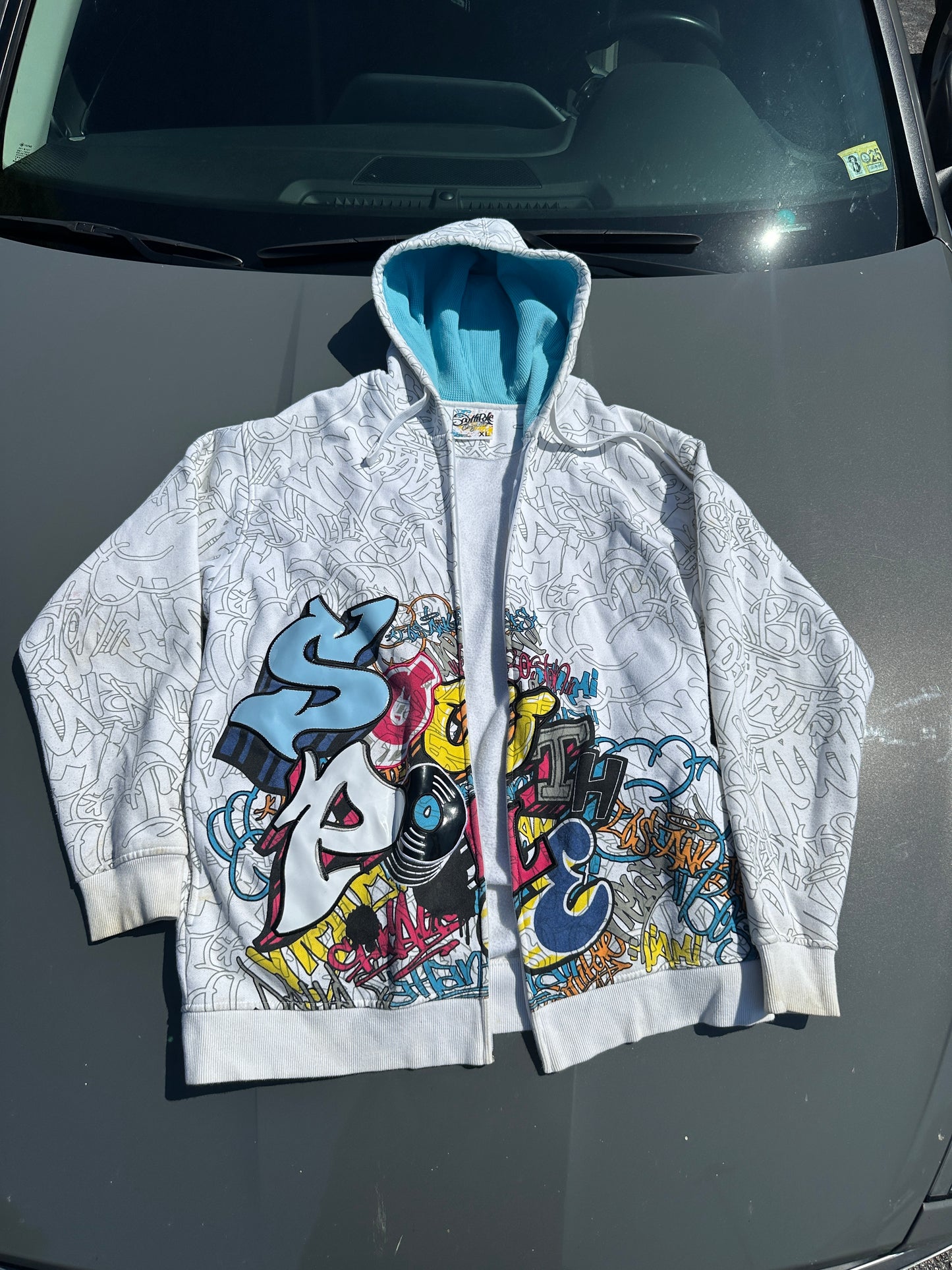 South Pole graffiti zip up hoodie jacket (XL)
