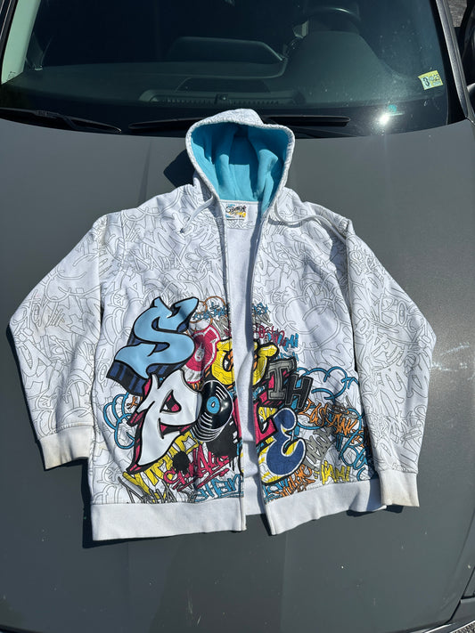South Pole graffiti zip up hoodie jacket (XL)