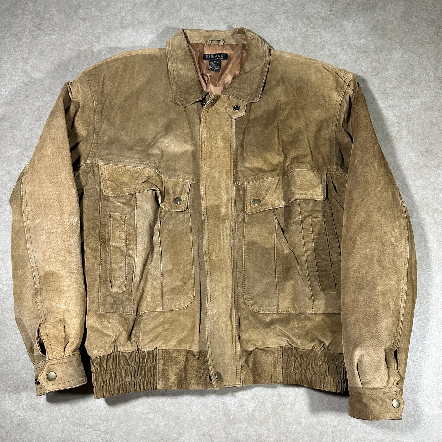 Vintage Italian Stefano Suede Leather Jacket (L)