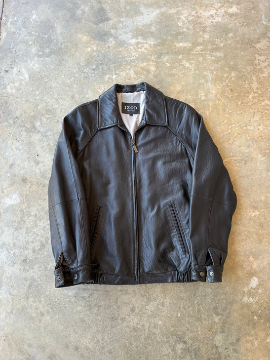 Vintage izod leather jacket (L)