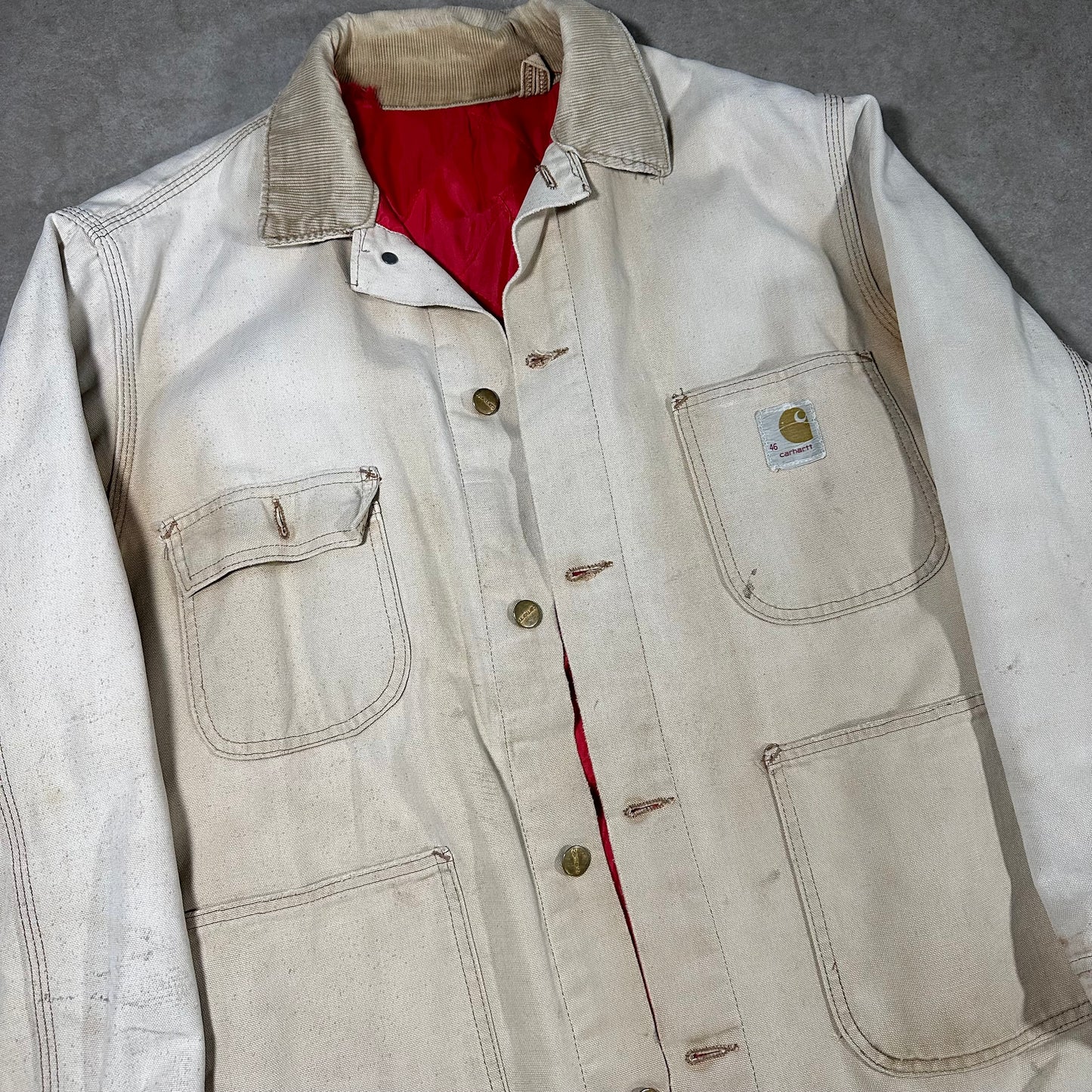Vintage sun faded carhartt chore jacket (L)