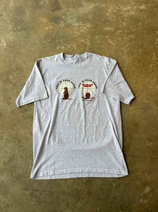 Vintage this is your brain on hollow points beaver tshirt (XL)